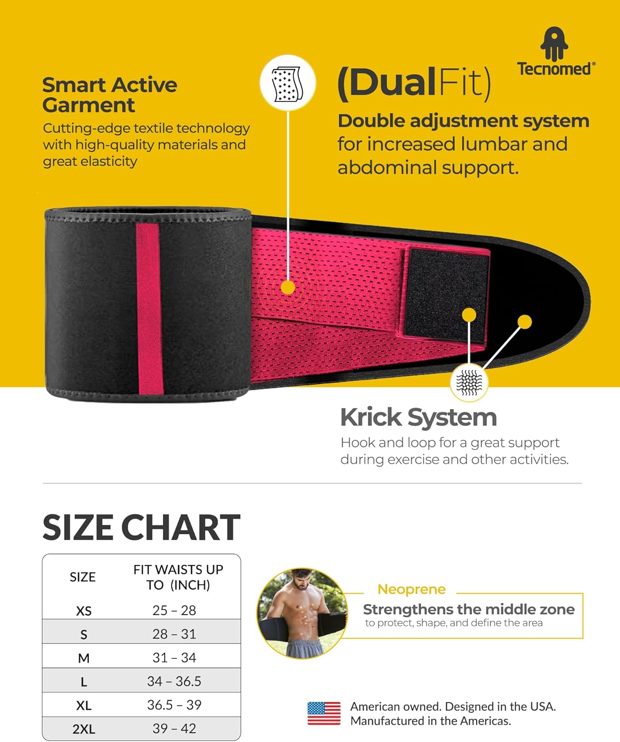 Tecnomed Waist Trainer for Women: Premium Waist Trimmer, Sweat Belt While Working Out, Postpartum Support Belly Band Fuchsia