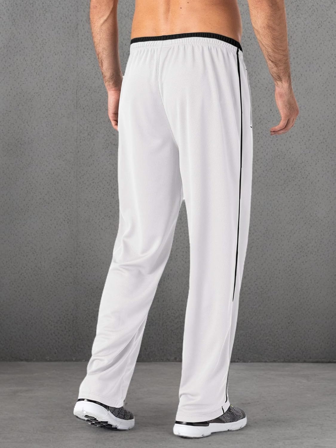 MAGNIVIT Men's Lightweight Sweatpants Loose Fit Open Bottom Mesh Athletic Pants with Zipper Pockets - Image 7