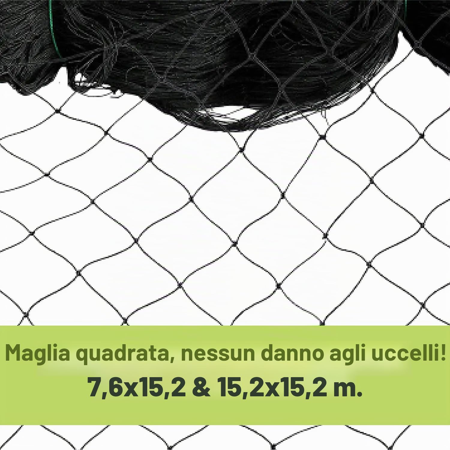 Rete in nylon anti uccelli, 127 x 150 m, protegge alberi da frutto, polli, giardini e voliere