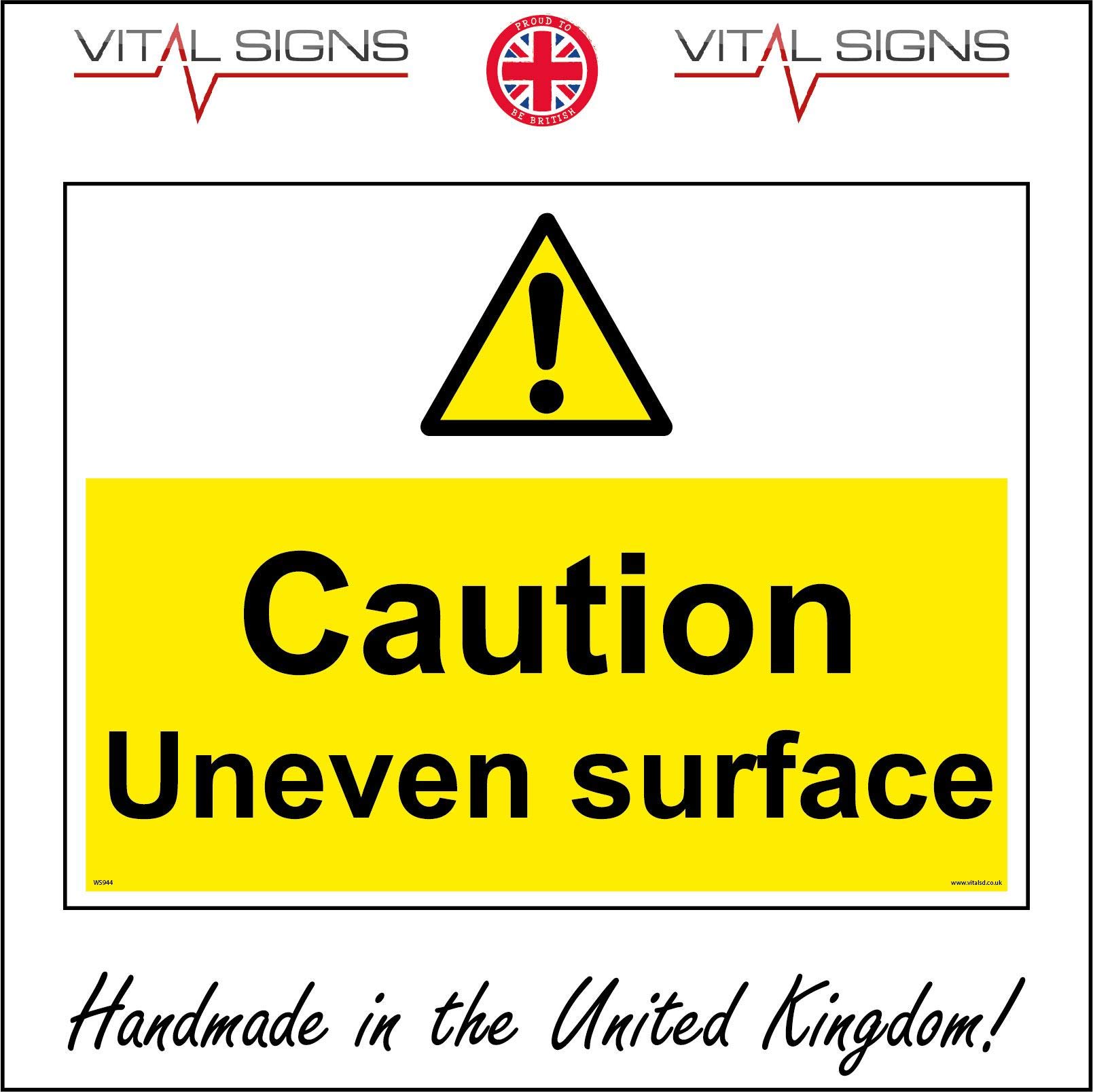 Ws944 Caution Uneven Surface Not Level Warning Beware Work Place |  Desertcart Seychelles, image size:1609x1608