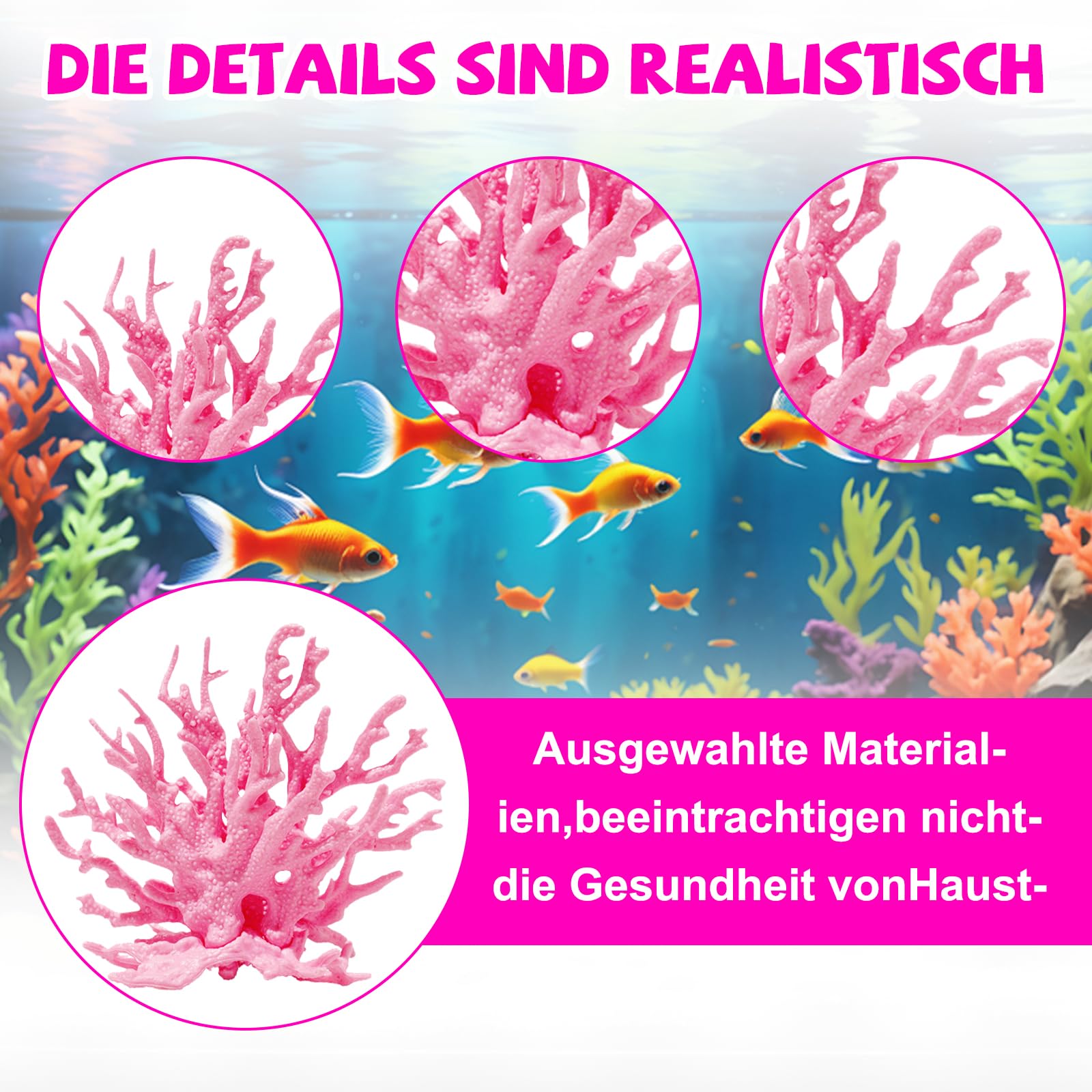 Corallo Artificiale Gamberetti Pianta Acquario Decorazione Paesaggio Acquatico (Rosa)
