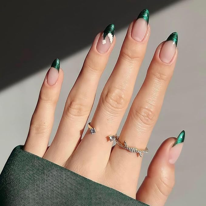 Xmas Hat Designs Glossy Glue on Nails