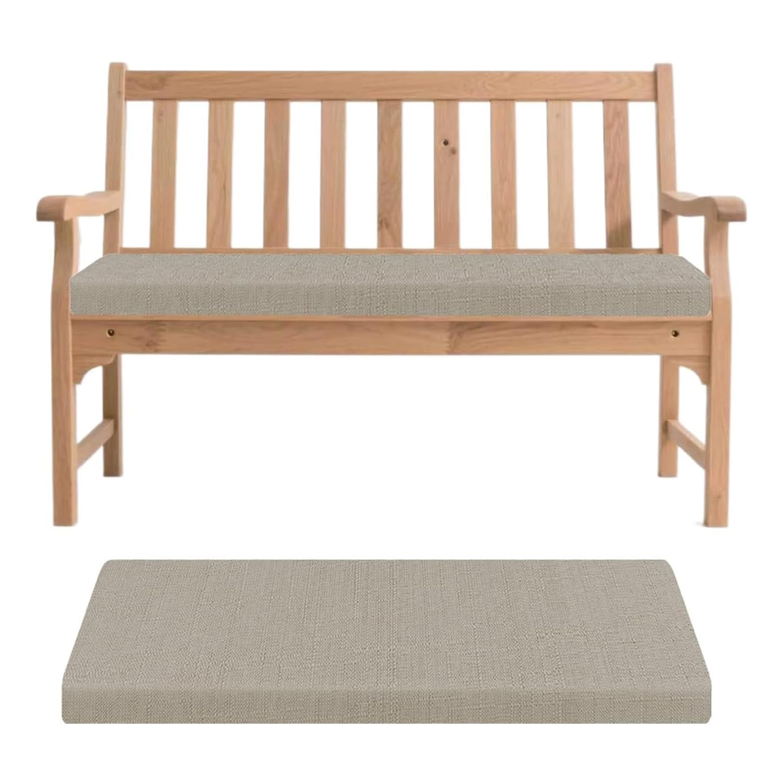 Bench Cushion Indoor Linen 100x40 120x40 140x40 80x40 150x50cm, Removable Bench Seat Pad for Benches Bay Window Entryway, Comfortable Non-slip Garden Chair Cushion,Light Gray,130x55x5cm