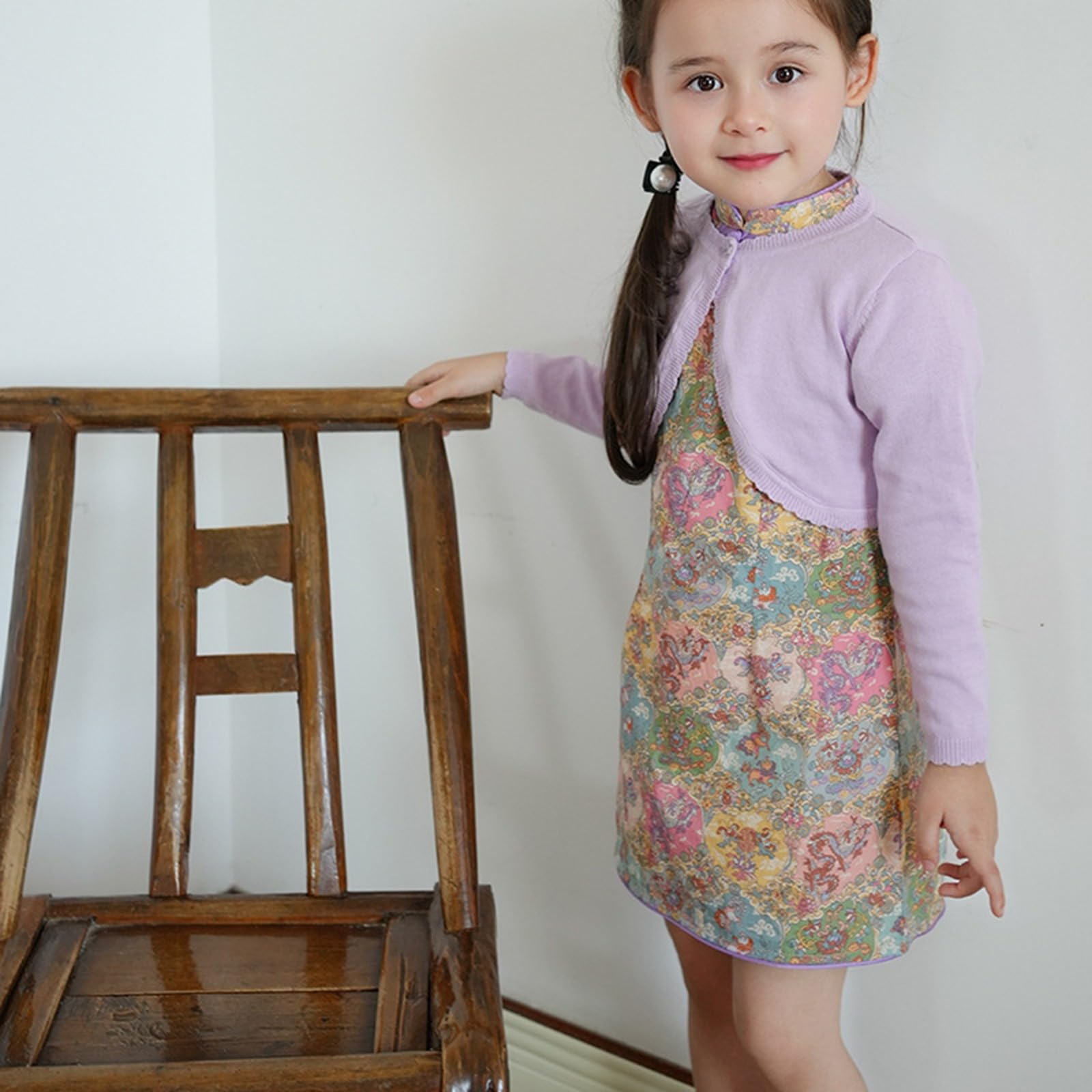 Generisch Bolero de punto lindo para niñas, chaqueta corta para cumpleaños y celebraciones | Bolero para niña de cumpleaños, suave chaqueta de punto para vestidos de fiesta