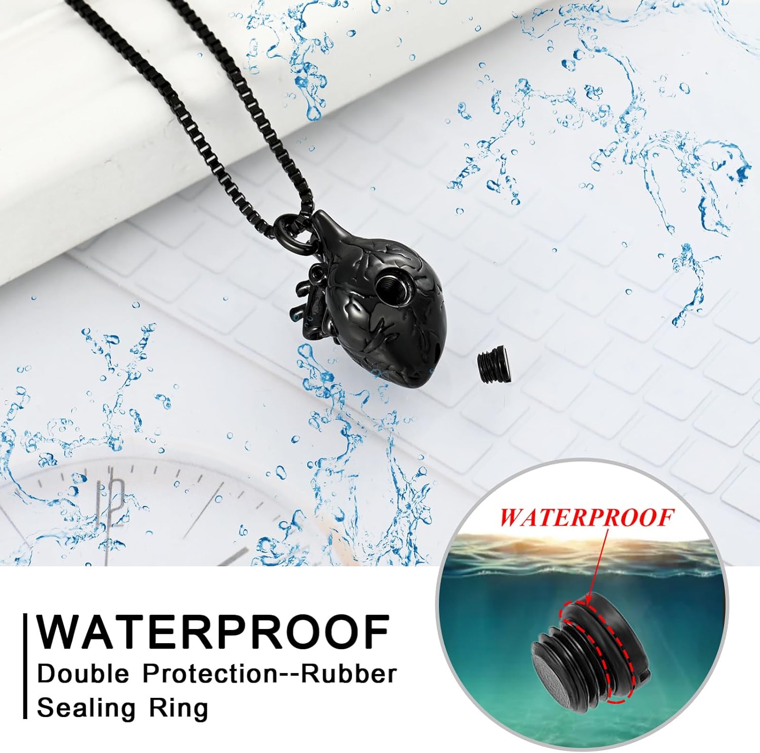 XSMZB Heart Cremation Jewelry Ashes Pendant for Human Pet Funeral Urn Necklace for Ashes Women Men Memorial Urn Jewelry - Image 4