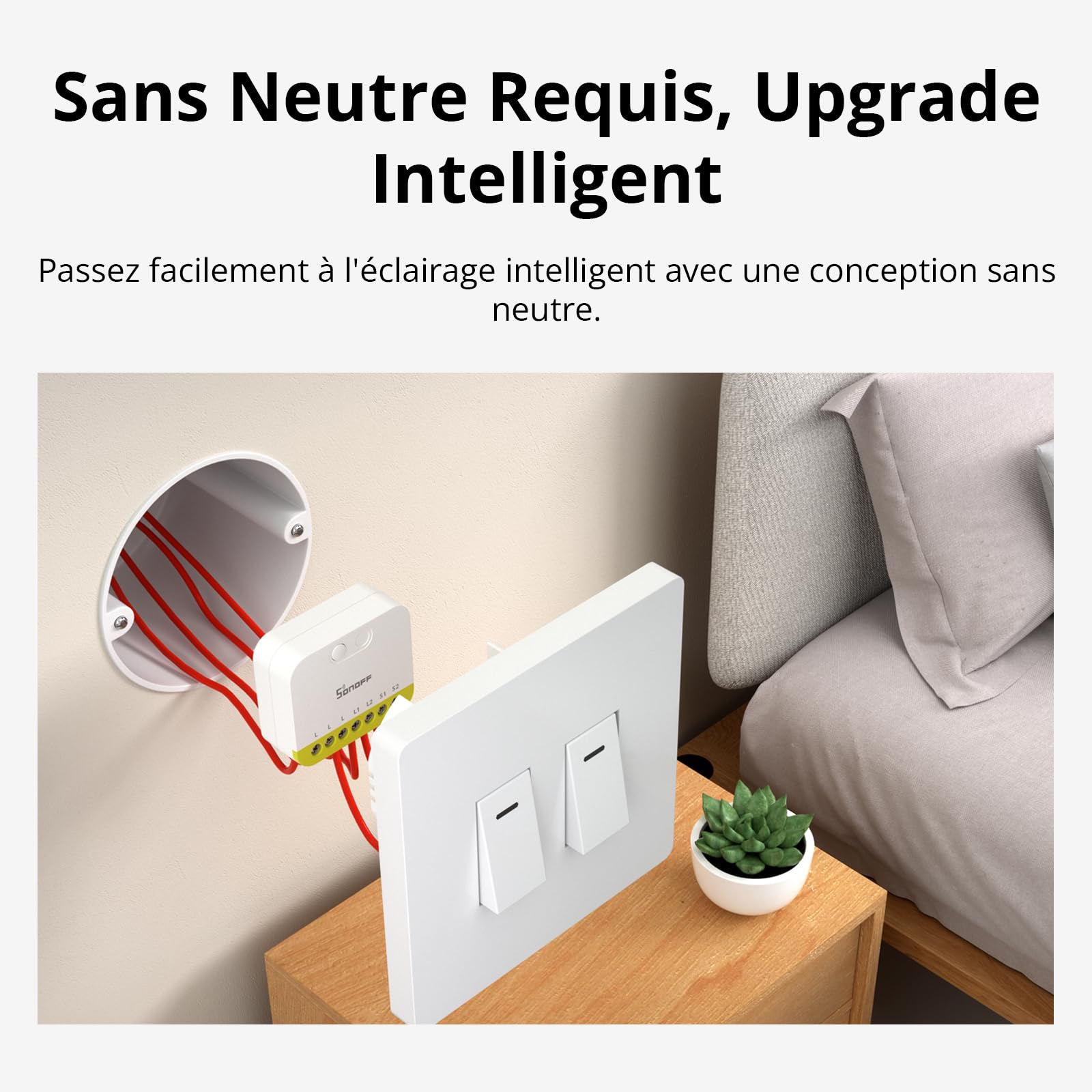 Interrupteur intelligent SONOFF MINI DUO-L Zigbee 3.0 Double canal Pas de fil neutre