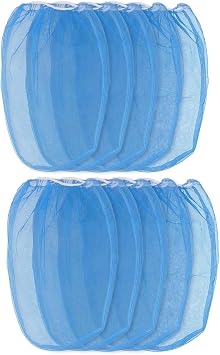 10Pack Paint Strainer Bags 5 Gallon White Regular Fine Disposable Mesh Filters Bag Bucket Elastic Opening Strainer Bags with Elastic Top Opening for Hydroponics Painting Gardening Blue