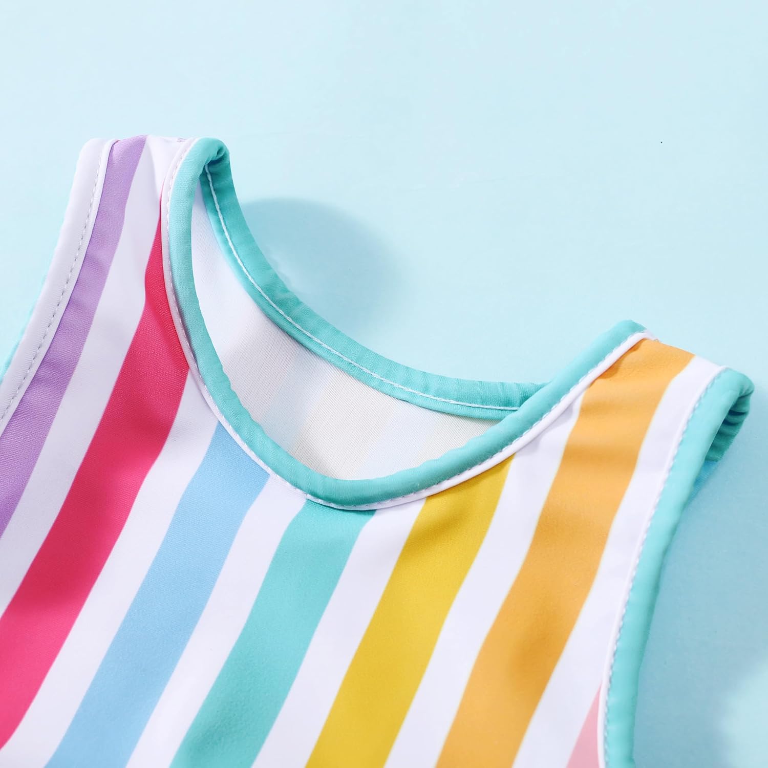 Baby Swimsuit Girl Two Piece Bathing Suit Ruffle Tankini Set Toddler Girls Summer Sleeveless Beach Swimwear 1-7Y - Image 3