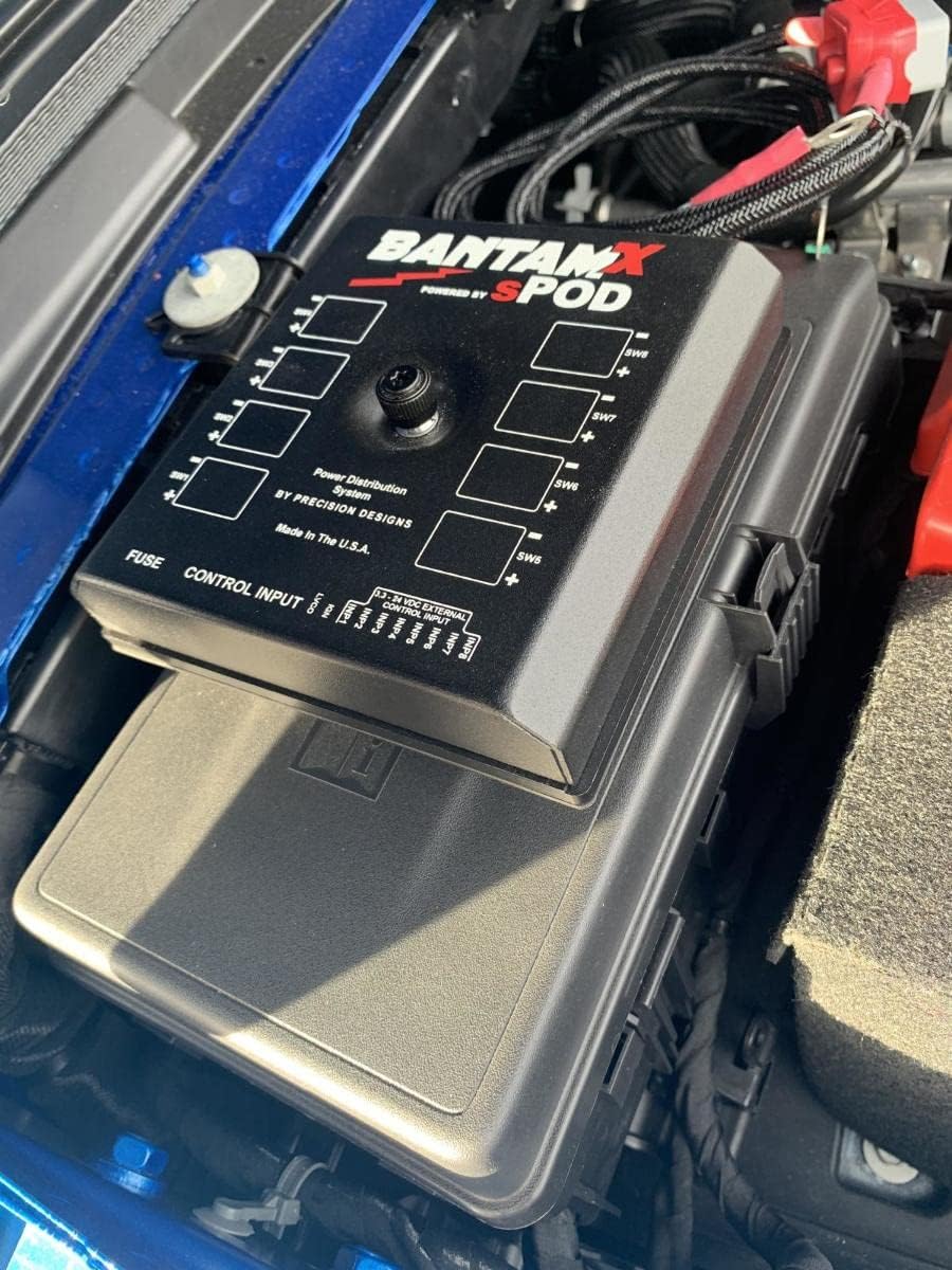 sPOD BantamX 8 Circuit Power Management System with HD 8-Switch Control Panel - Universal Fit Universal Fit for Off-Road 4x4, Trucks, SUV's, Vans, and Wranglers (84-inch Battery Cable)