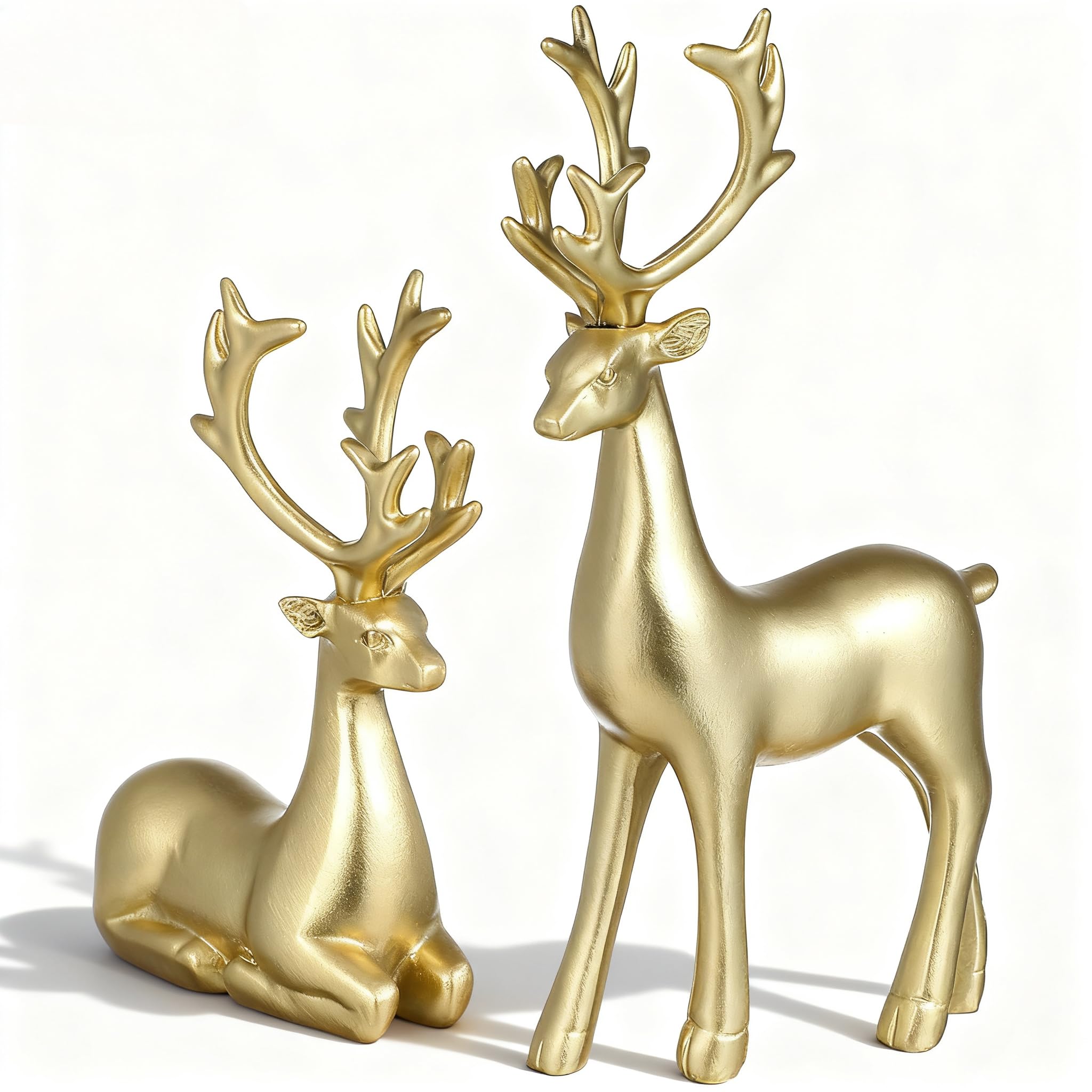 Statuettes de cerf doré de Noël BESPORTBLE en haute finition pour salon élégant