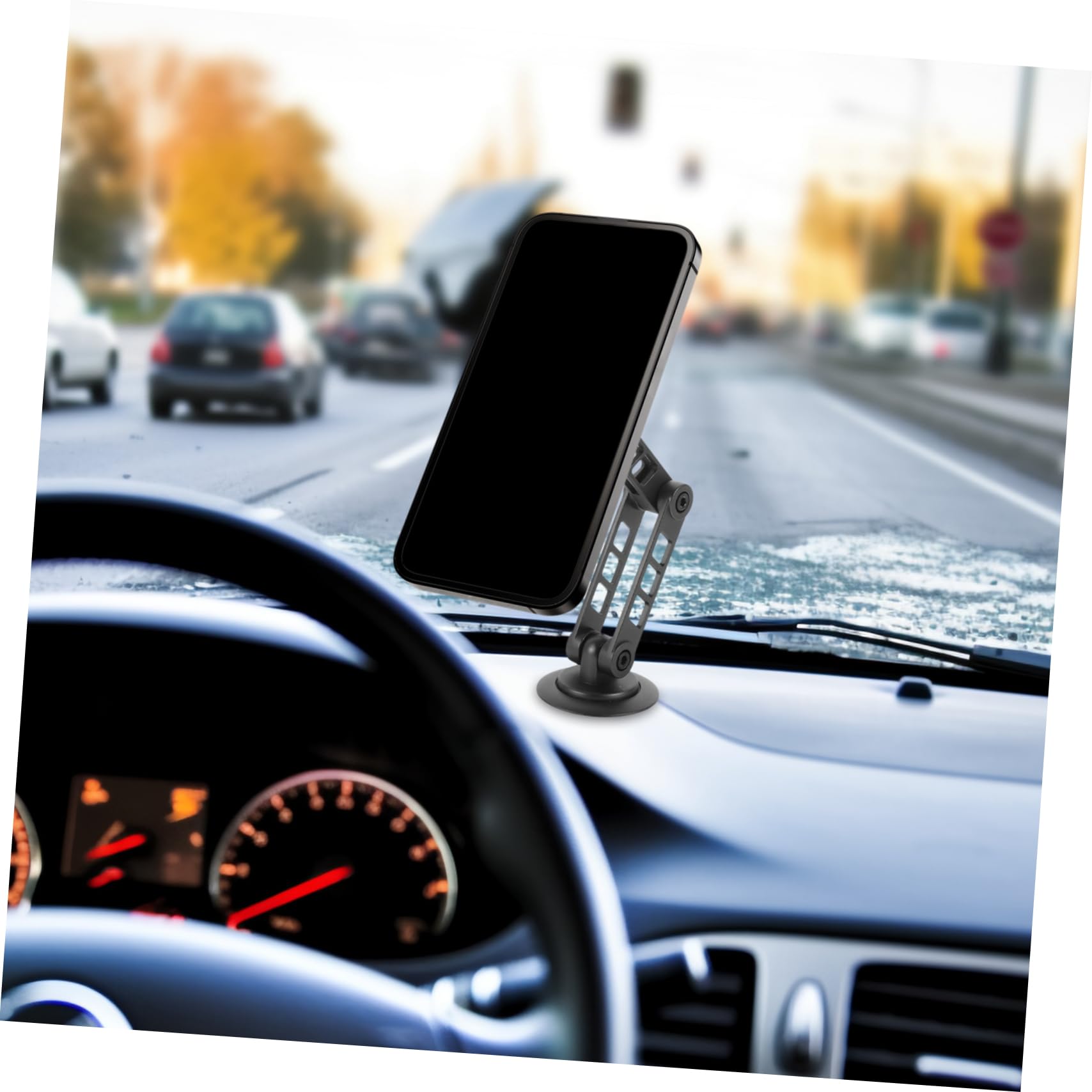 Supporto Magnetico per Telefono da Auto per Console Centrale Rotazione Gradi Supporto per Smartphone in Salvaspazio per Cruscotto