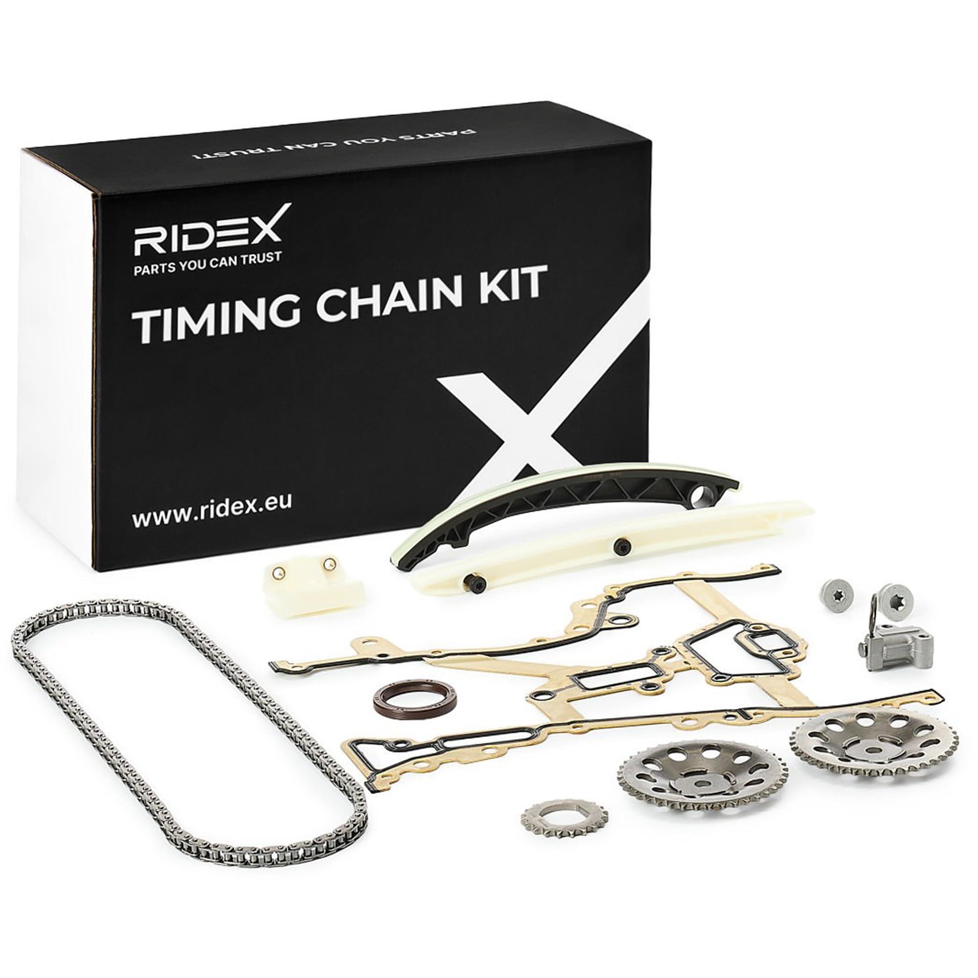 RIDEX 1389T2595 Kit catena distribuzione con guarnizioni con kit bulloni/viti Compatibilità con OPEL Corsa D Hatchback S07