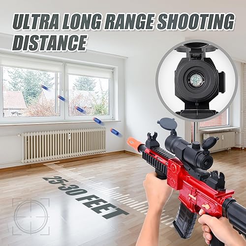 Miniatura 3 de Pistola de juguete realista de rifle de francotirador, pistola eléctrica de espuma con alcance, 100 balas suaves, 2 revistas para niños de 8 a 12