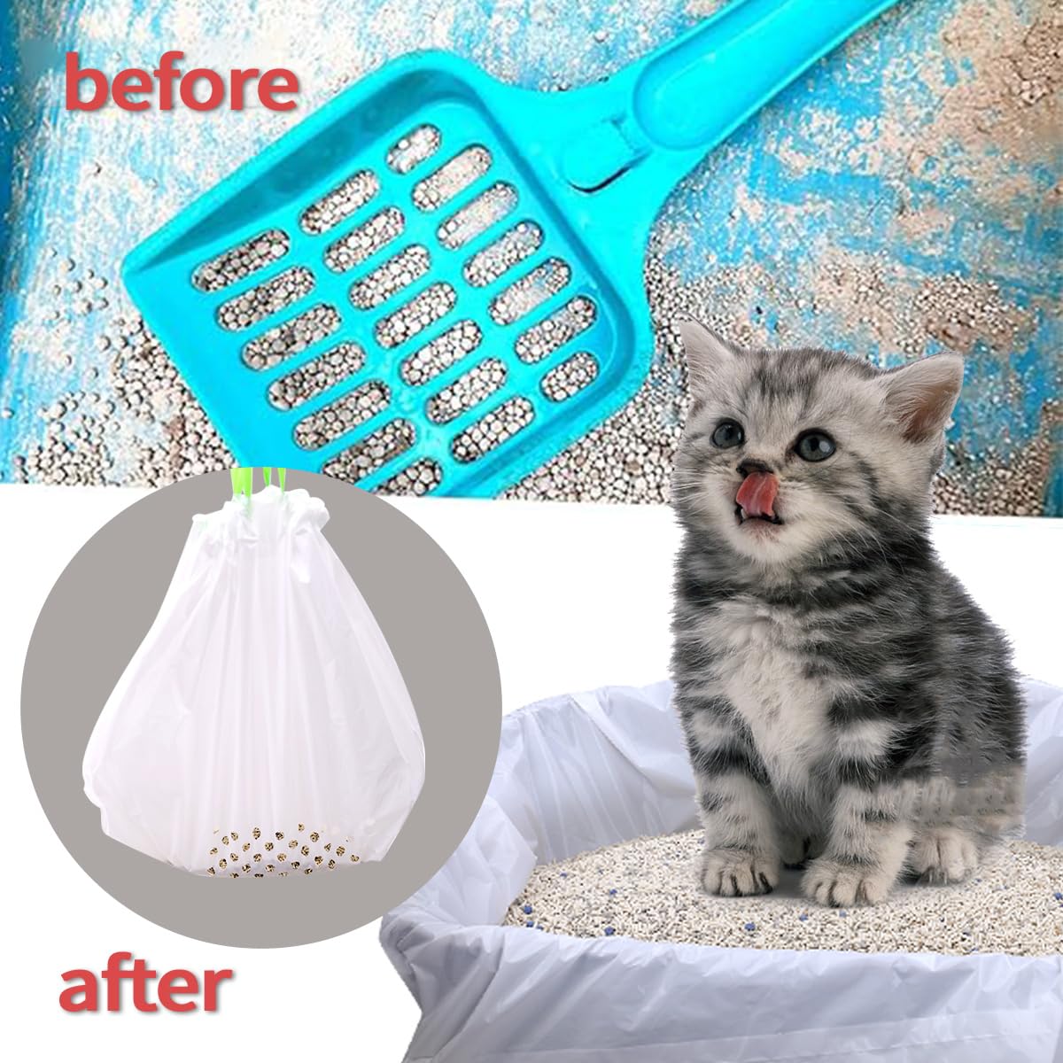 Tappetino Per Lettiera Gatti Impermeabile 60x42 Cm - Doppio Strato, Fori Grandi, Antiscivolo, Nero - Foto 7