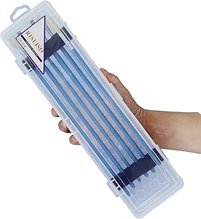 Rectangular Paint Brush Storage Box for Artist Bainting Brushs,13in Portable Miniature Plastic Travel Stackable Flat Long PaintBrush Case Without Brushes,Set of 2 Pack
