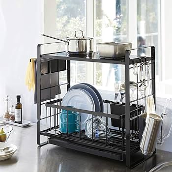 シンク上 伸縮 システムラック tower ブラック 5点セット 71p5-JUinmL._UF350,350_QL80_.jpg