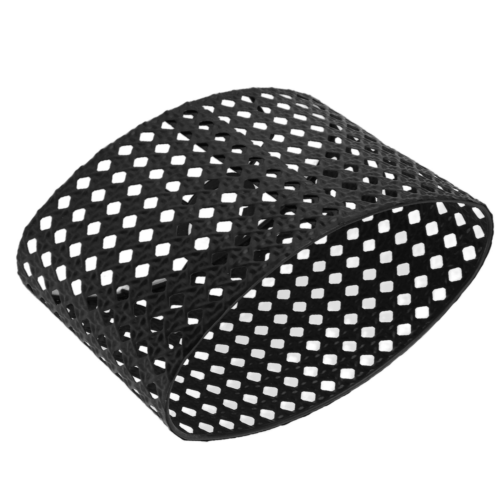Paralume in Metallo E27 E14 Ovale Cavo in Ferro Con Incisione per Lampada da Tavolo Vintage, Lampada da Parete, Lampadario da Comodino, 23 x 14,5 cm (Nero)