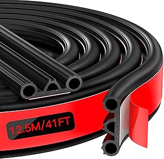 Truck Tonneau Cover Seal with Triple Bulb Design for Pickup Trucks, RVs, Tool Boxes - Waterproof Camper Shell Seal Kit, Car Weatherstripping for Noise and Dust Protection (12.5M/41FT)