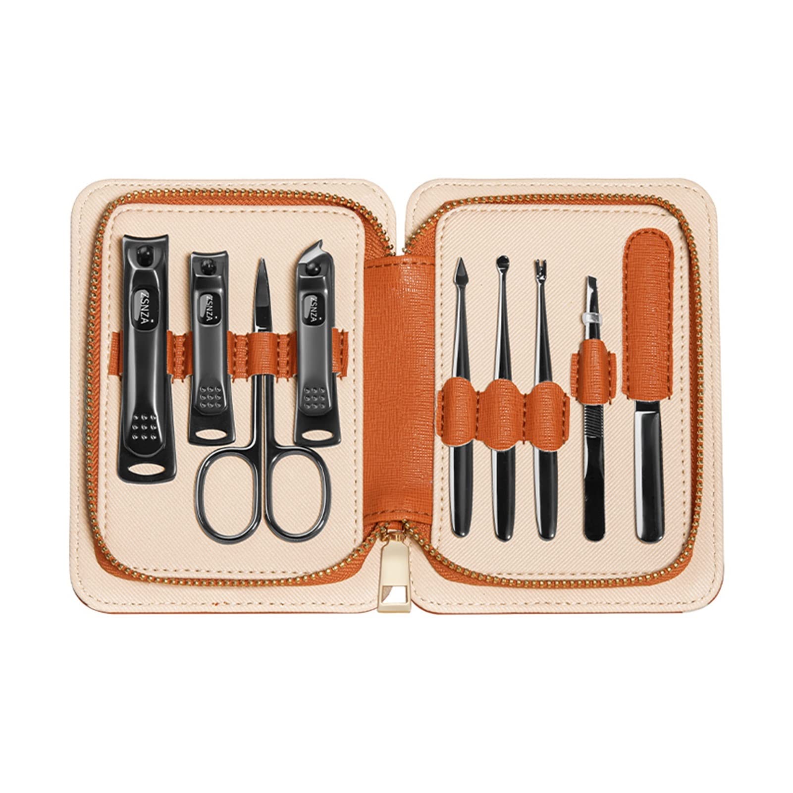 Set de manicura 9 EN 1 Alicates de uñas Nippers de cutículas Profesina Clavador de uñas Tijeras de uñas for Recortar Kits de Herramientas de Cuidado de la uña (Color : Orange)