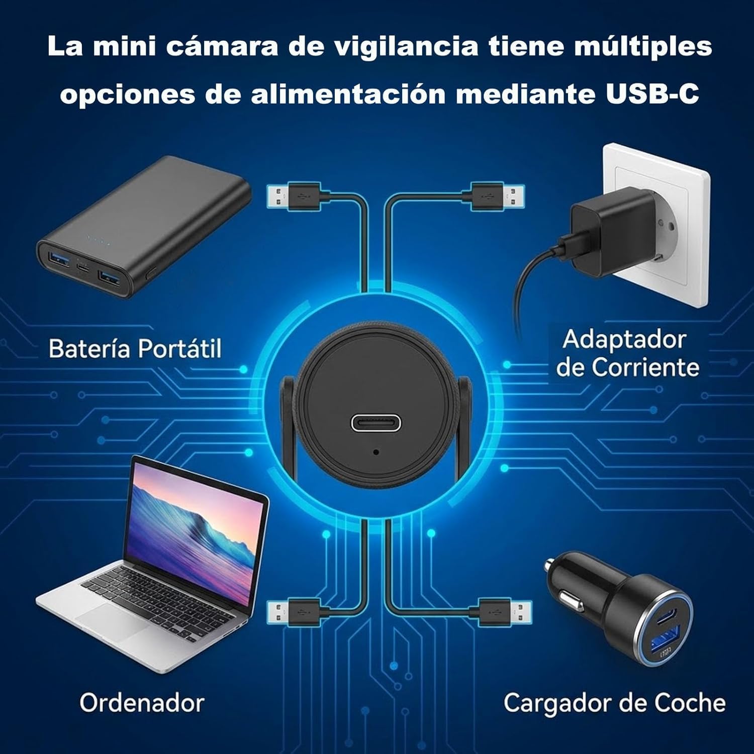 Genérico Mini Camara Oculta 1080P HD WiFi Camaras de Vigilancia sin Cables Camara Seguridad Vigilancia Cámara,con Batería de 12h,para Ver En El Movil Interior CAM con Detección de Movimiento (ML) - 3