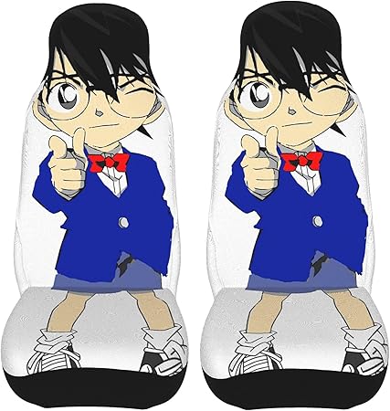 Amazon カーシートカバー 名探偵コナン レザー 防水 普通車用 軽 自動車 フロント カー用品 前席 おしゃれ 人気 送風 合成皮革 汎用 丸洗いできる カー用品 100 通気性 座布団 萌えグッズ シートカバー 車 バイク