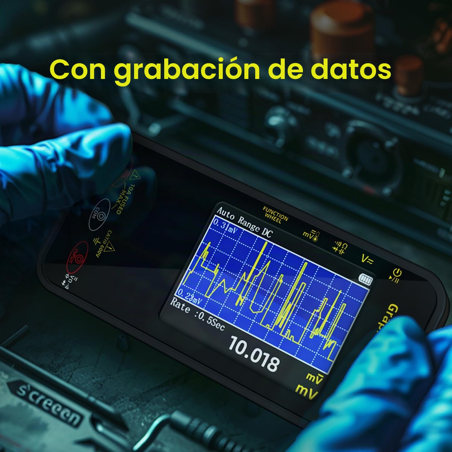 BSIDE Kit Multímetro Digital Probador de Voltaje Multímetro Gráfico 20000 Cuentas y Comprobador de Fase, Tester Electricista para Tensión Corriente Milivoltios AC Pico Capacitancia Diodo Temperatura