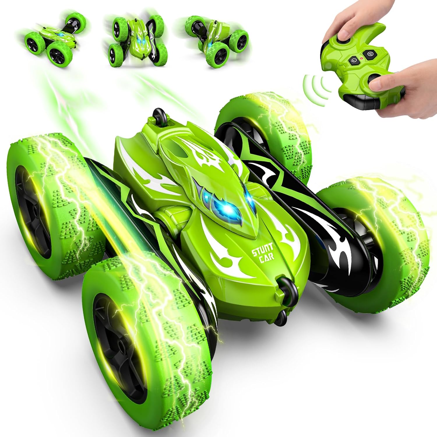 Excitobo Remote Control Car,RC Cars for 4 5 6 7 8 9 10 11 12 Year Old Boy Double Sided 360°Flip 4WD Rechargeable Drift RC Race Car Boys Toys Birthday Gifts Easter Basket Stuffers for Kids Age 4-12