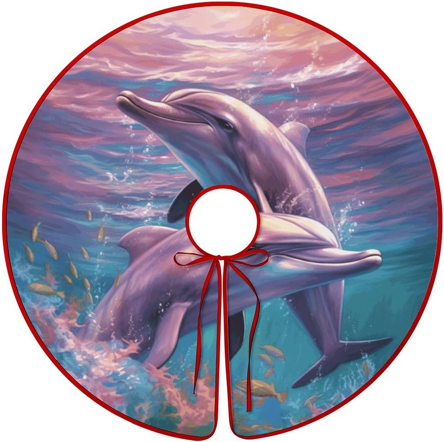 Christmas Tree SkirtDolphins Artclassic Fashion Tree Skirt Painted Multifunctional Christmas Tree Skirt