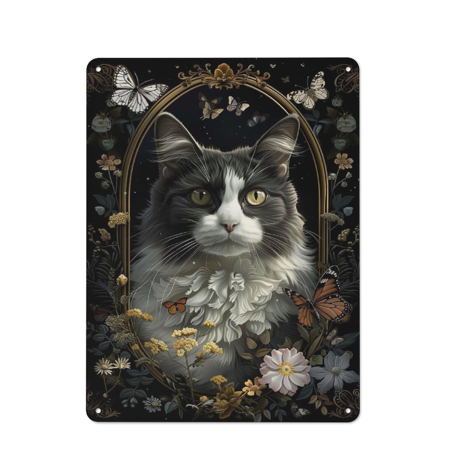 Manx Metal Wall Sign 40x30cm, Clean Industrial Loft Wall Plaque for Workspace, Cafe, Hallway Or Garage