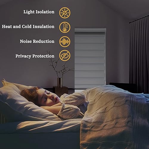 Vista 3 de Persianas de cebra para ventanas, persianas opacas de tamaño personalizado, persianas de cebra de doble capa, ventana enrollable de cebra