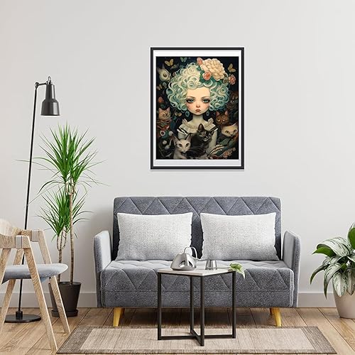 Miniatura 3 de EIBEILI Pintura por números para adultos, bricolaje de muñecas y gatos de pelo rizado, kits de pintura por números sobre lienzo, kits de pintura al