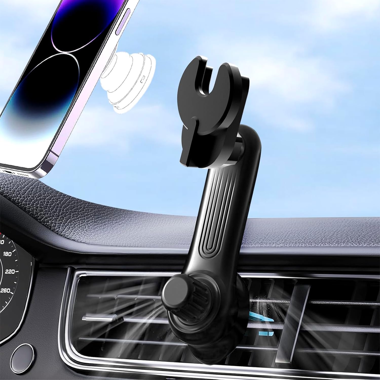 Car Phone Holder for Socket Mount Air Vent Car Phone Holder for Pop Grip Never Blocking AC Vent