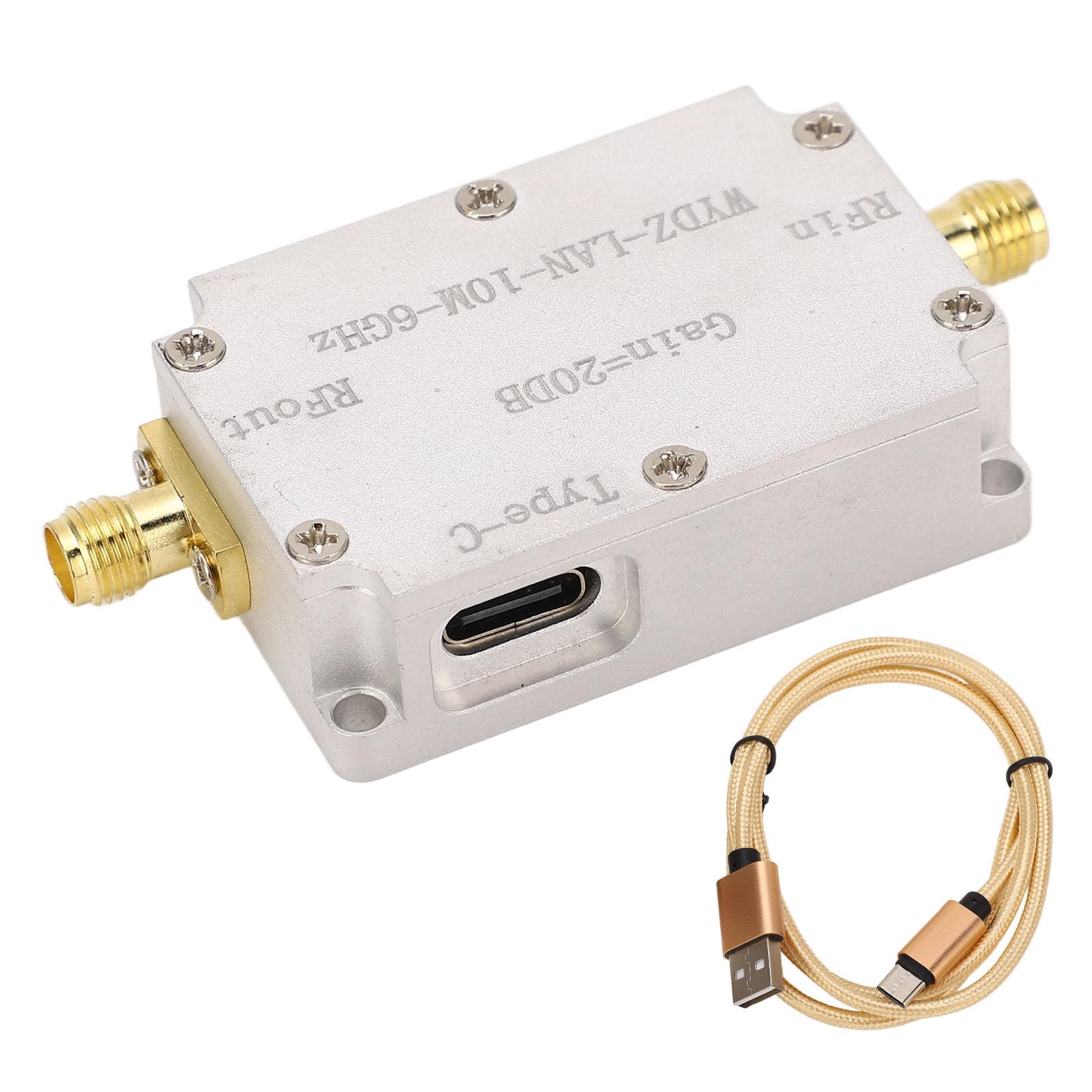 Amplificador RF de alta planitud 10M-6GHz 20DB Ganancia LNA RF Drives Receptor Amplificador de bajo ruido para radio FM