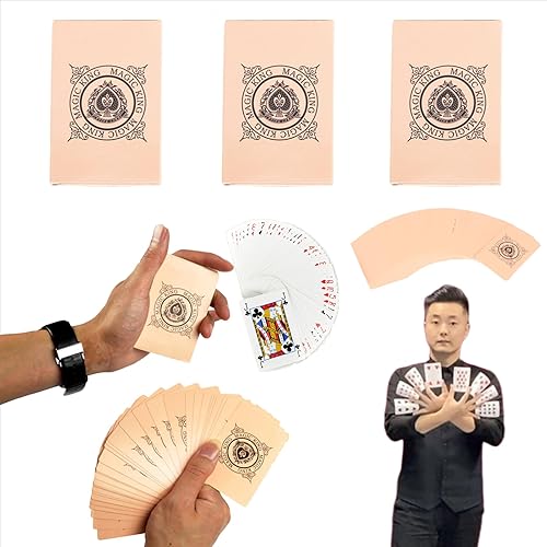 Miniatura 9 de Magia 3 piezas de cuatro colores finas tarjetas de fanning y manipulación etapa ilusiones tarjeta truco accesorios mágicos (3.5 in x 2.6 in)