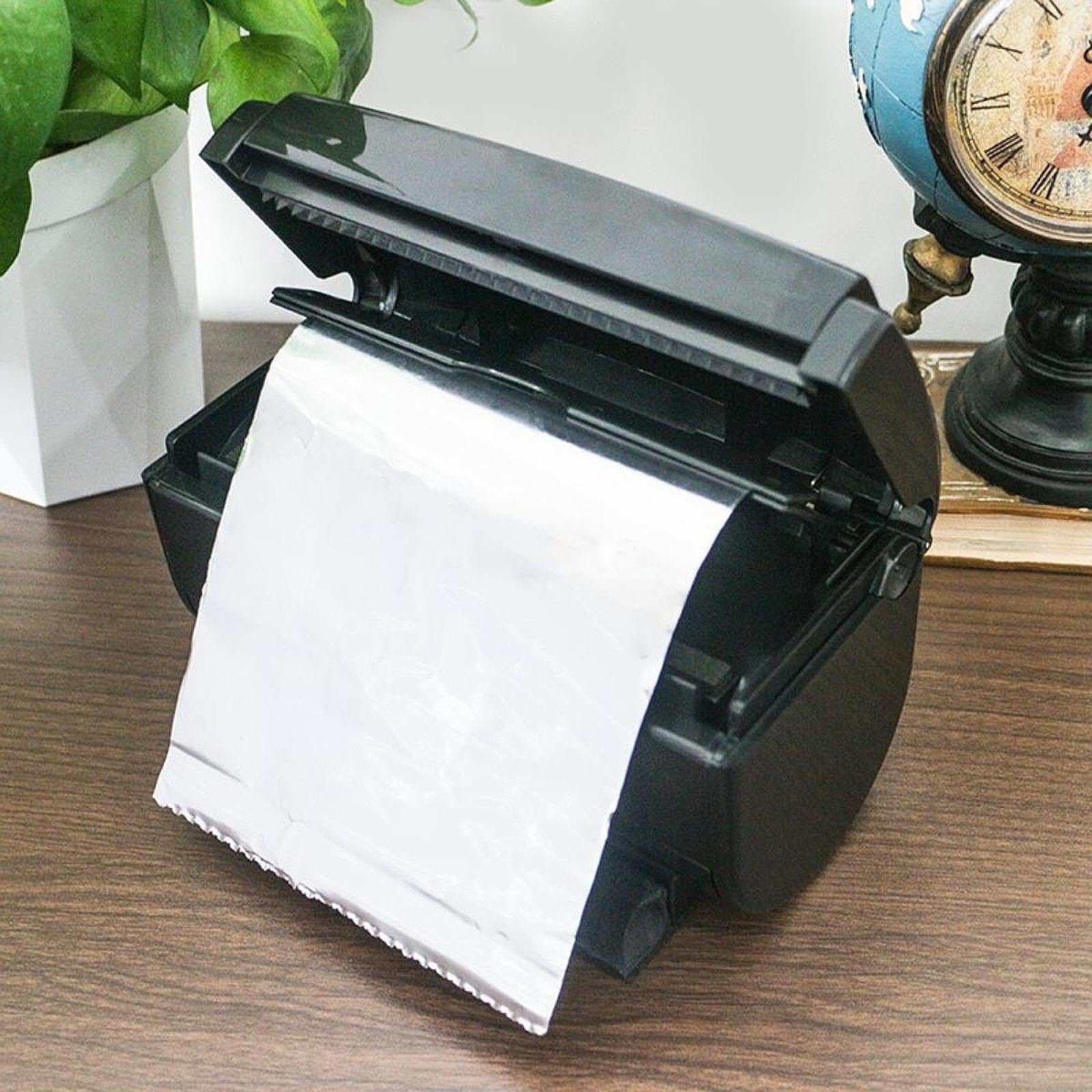 Taglierina per distributore di lamina per capelli multifunzionale per un foglio di alluminio gloss ad alta gloss 17x10x10cm, Nero