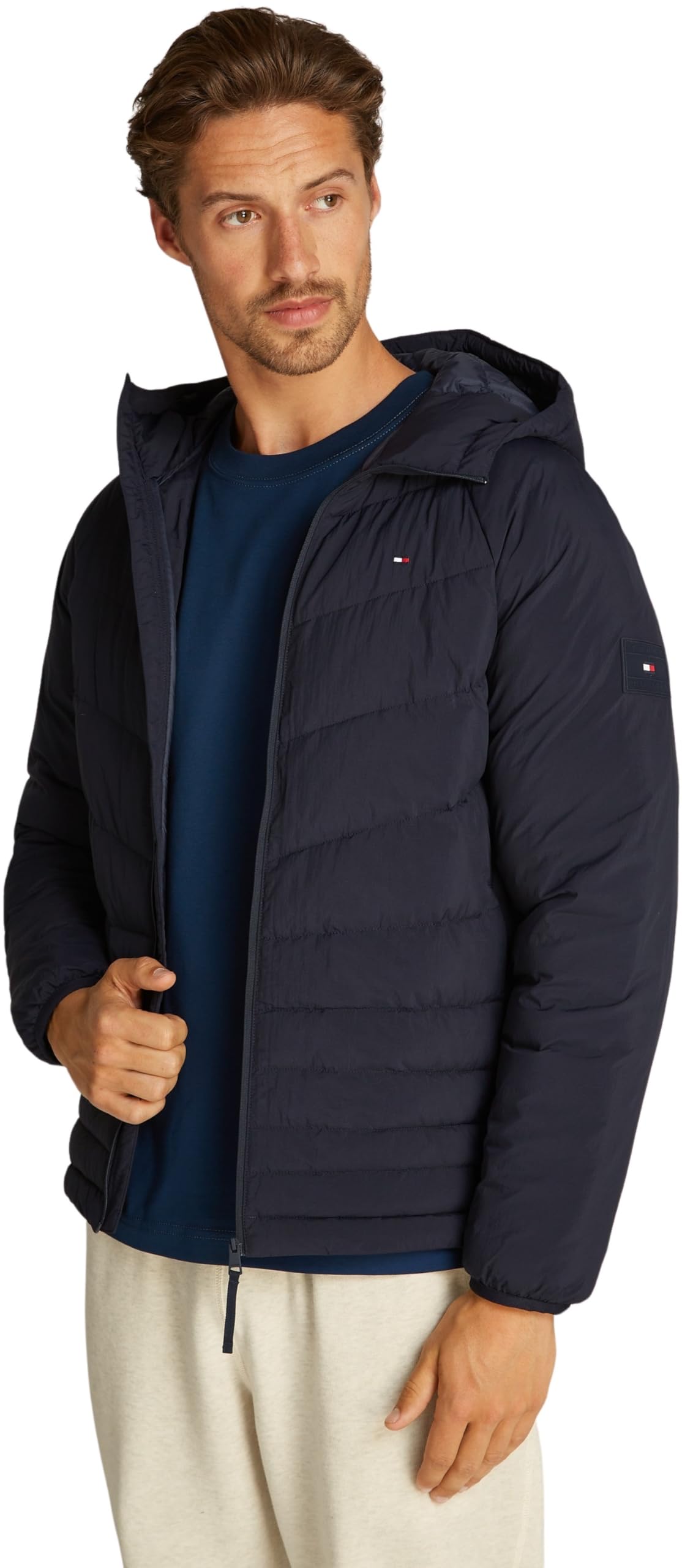 Tommy Hilfiger Herren Steppjacke Mix Quilt mit Kapuze