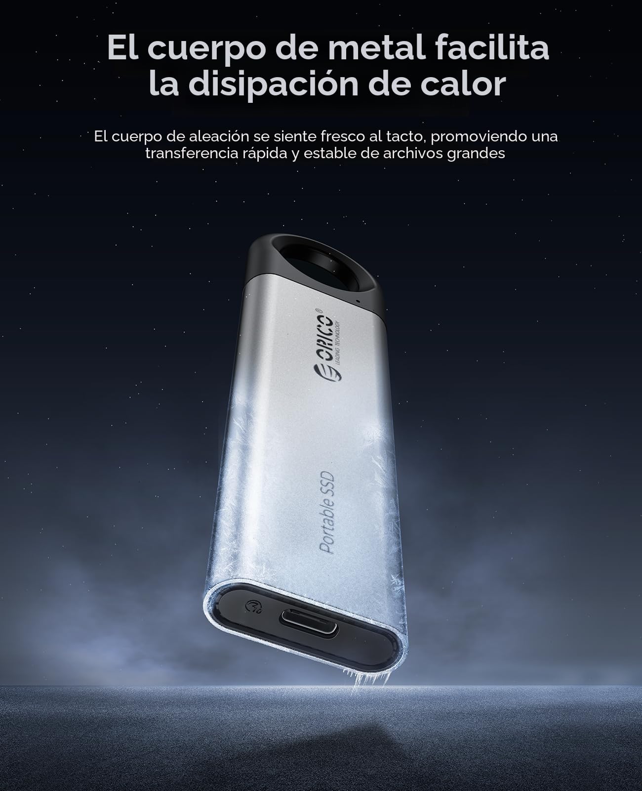 ORICO SSD Externo 512GB hasta 1050 MB/s, Disco Duro Externo con Orificio para Colgar y Cable USB C y A 2 en 1, SSD Portatil USB3.2 Gen2 Compatible con iPhone 15 Series/Mac/PS5/Xbox - C10