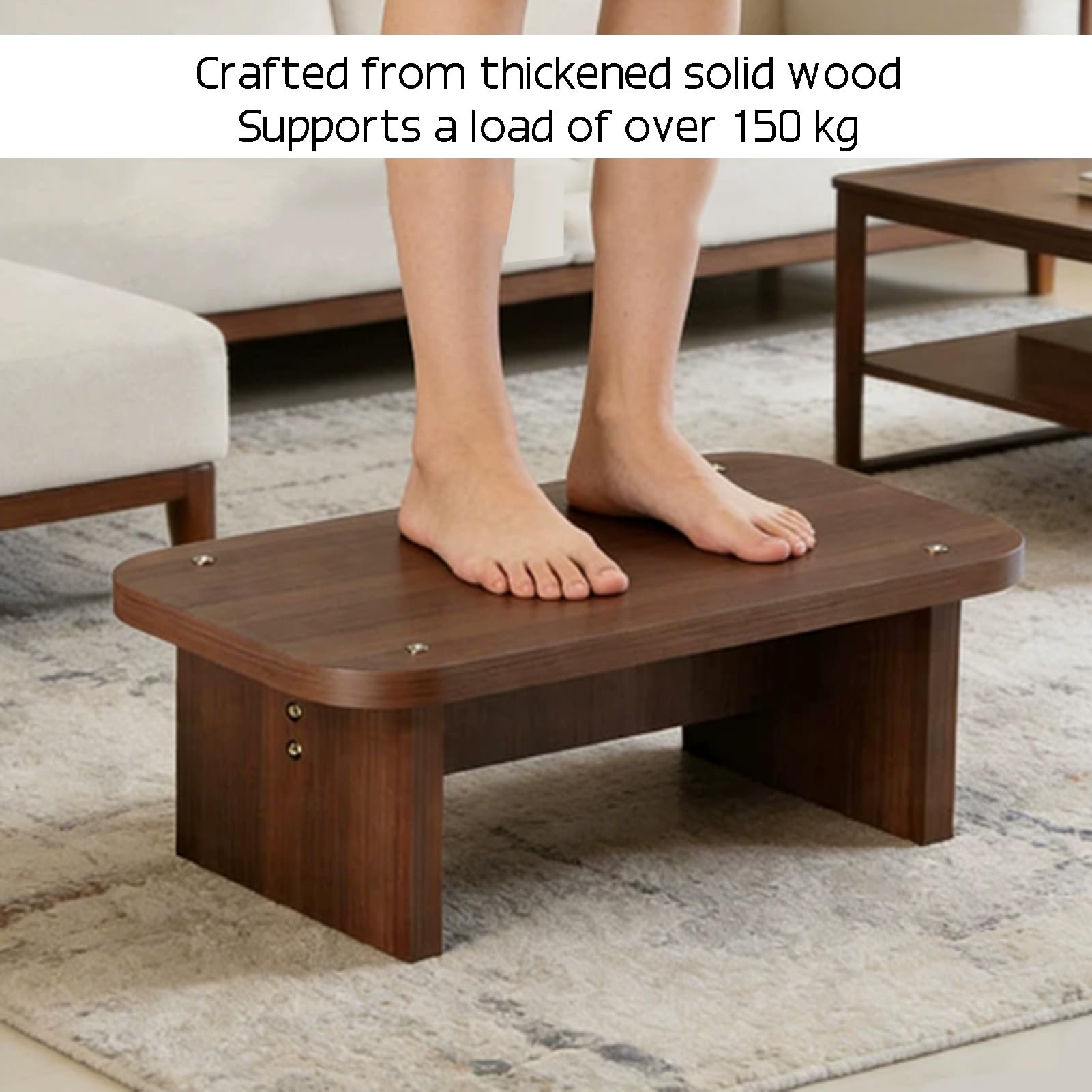 Fußstütze For Unter Dem Schreibtisch Bei Der Arbeit, Stuhlfußstütze | Bürotisch-Unterfußstufe, Massivholzrahmen, Tragfähigkeit 150 kg, for Bürostuhl Gaming Home(Black,40x30x13cm)