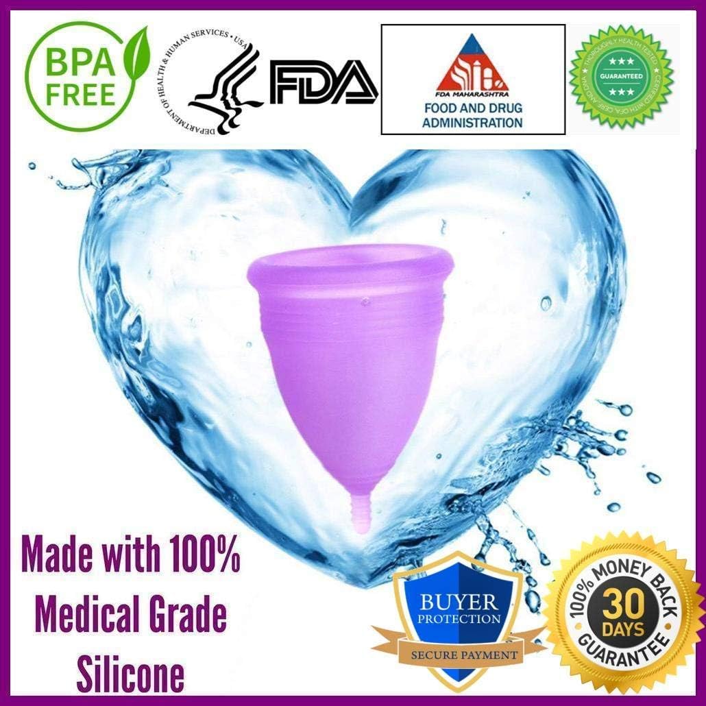Meditechk Reusable Menstrual Soft (All Sizes Available) Period Menstruation Cup for Women Ladies Pad Free Periods with No Leakage, Odour or Rashes - Small (Upto the age of 25)