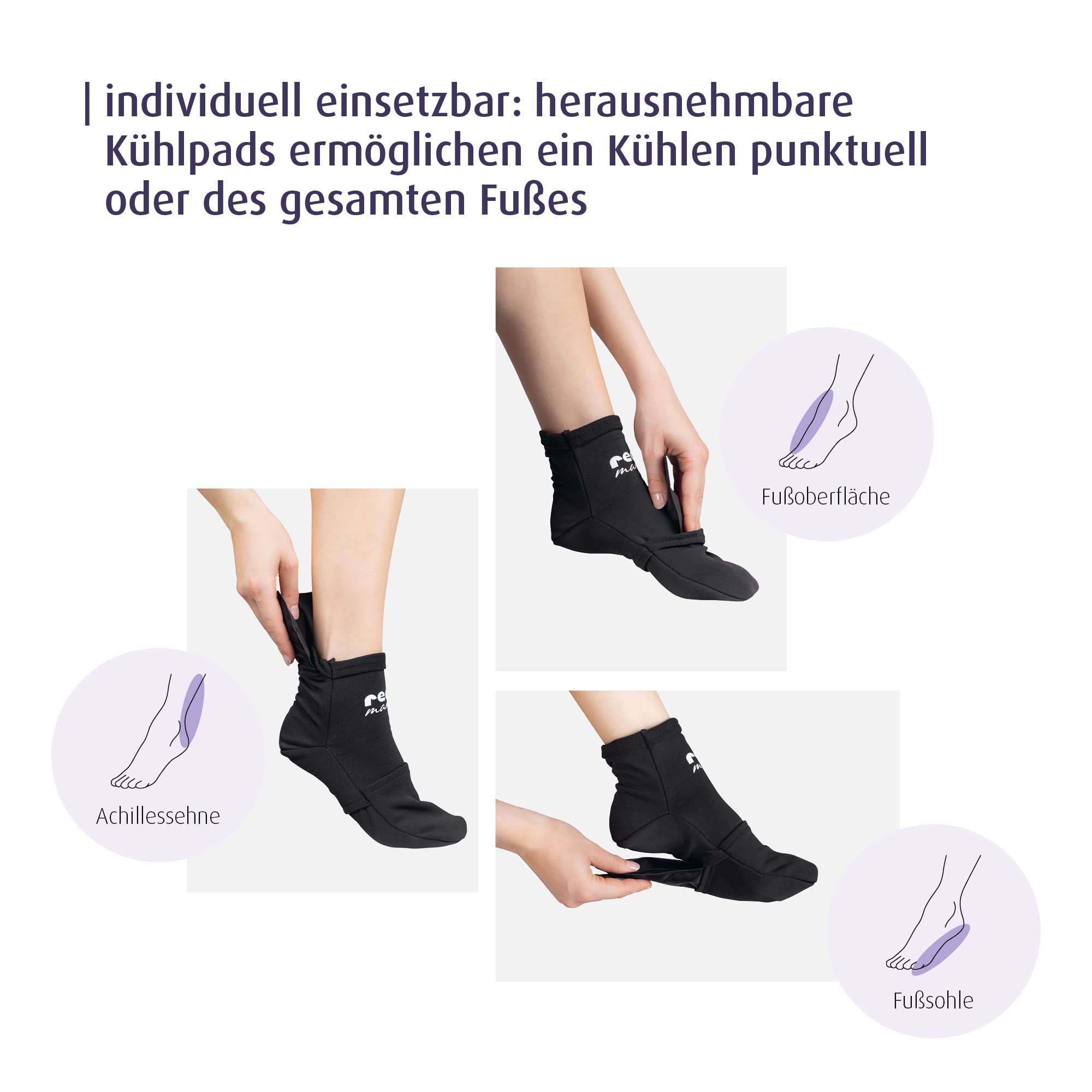 reer Kühlsocken für Schwangerschaft und Wochenbett - Kühlpads für geschwollene und schwere Füße - Fußkühlung bei Hitze - Kalte und warme 2in1 Therapie, Schuhgröße 36-40
