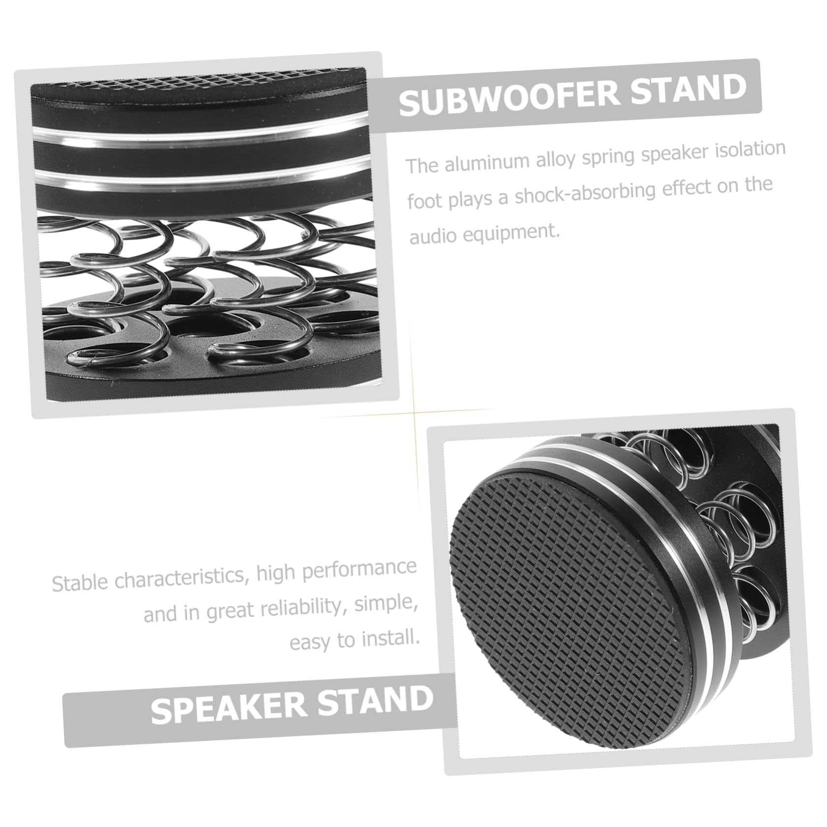 4 pezzi Piedini Isolanti per Altoparlanti con Molla in Supporti Antivibrazione per Subwoofer e Giradischi Base in Antiscivolo per Protezione Pavimento Hifi