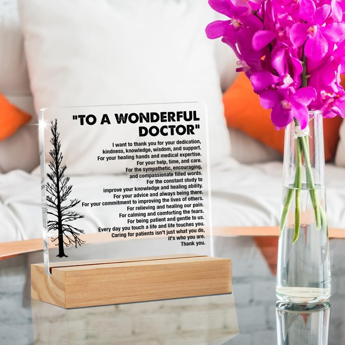 Best Doctor Gifts, Thank You Appreciation Doctor Gifts, to a Wonderful Doctor Clear Desk Decorative Sign Home Office Acrylic Decor