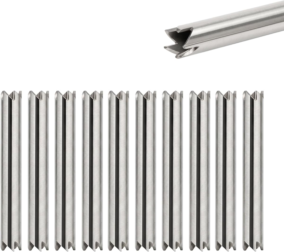 10 PCS Screw Extractor, 1/4" Hollow Stripped Screw Remover Tool, Stainless Steel Broken Bolt Extractor Set, Damaged Drill Bit for Rusted Fastener Removal, Home Repair & Garage DIY Hardware