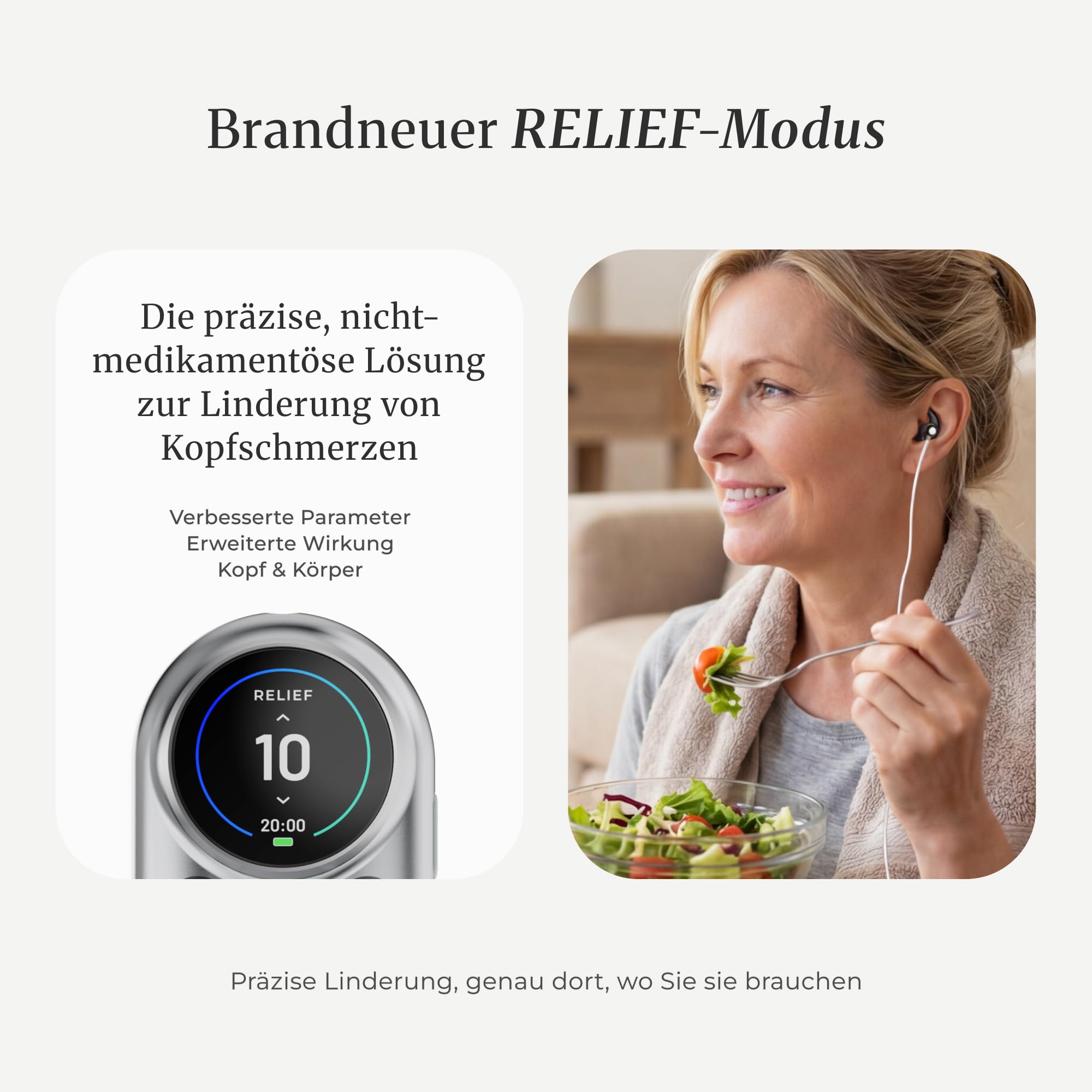 Luna Vagusnervenstimulationsgerät, Reizstromgerät der Vagus für Linderung von Kopfschmerzen, Tragbarer Nervenstimulator für besseren Schlaf, Stressabbau, Ruhe, ohne APP, Digital Detox, 4 Modi