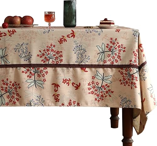 patdrea Mantel de lino francés suave y transpirable, mantel Dacorative de cocina y comedor para mesas rectangulares para fiestas, vacaciones, 71 x