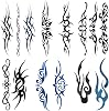 Yesallwas 6 Sheets Mix Tribal fake Tattoos Small Temporary Tattoo Blue Black Tribal Tattoo Body Sticker for Men Women 6x10.5cm2.36x4.13inches LxW