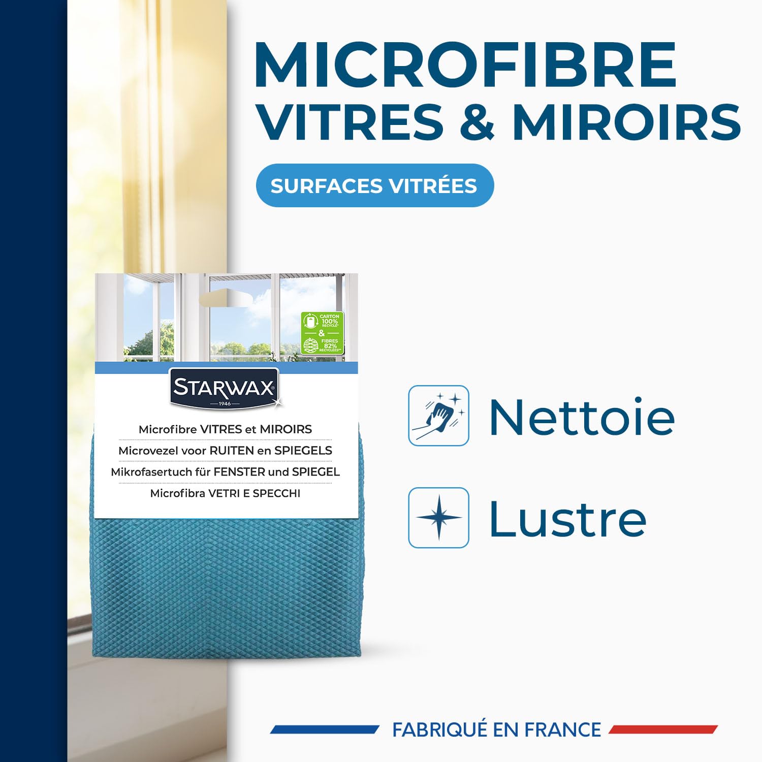 Image secondaire de STARWAX - Microfibre pour vitres et miroirs - X4 - technologie