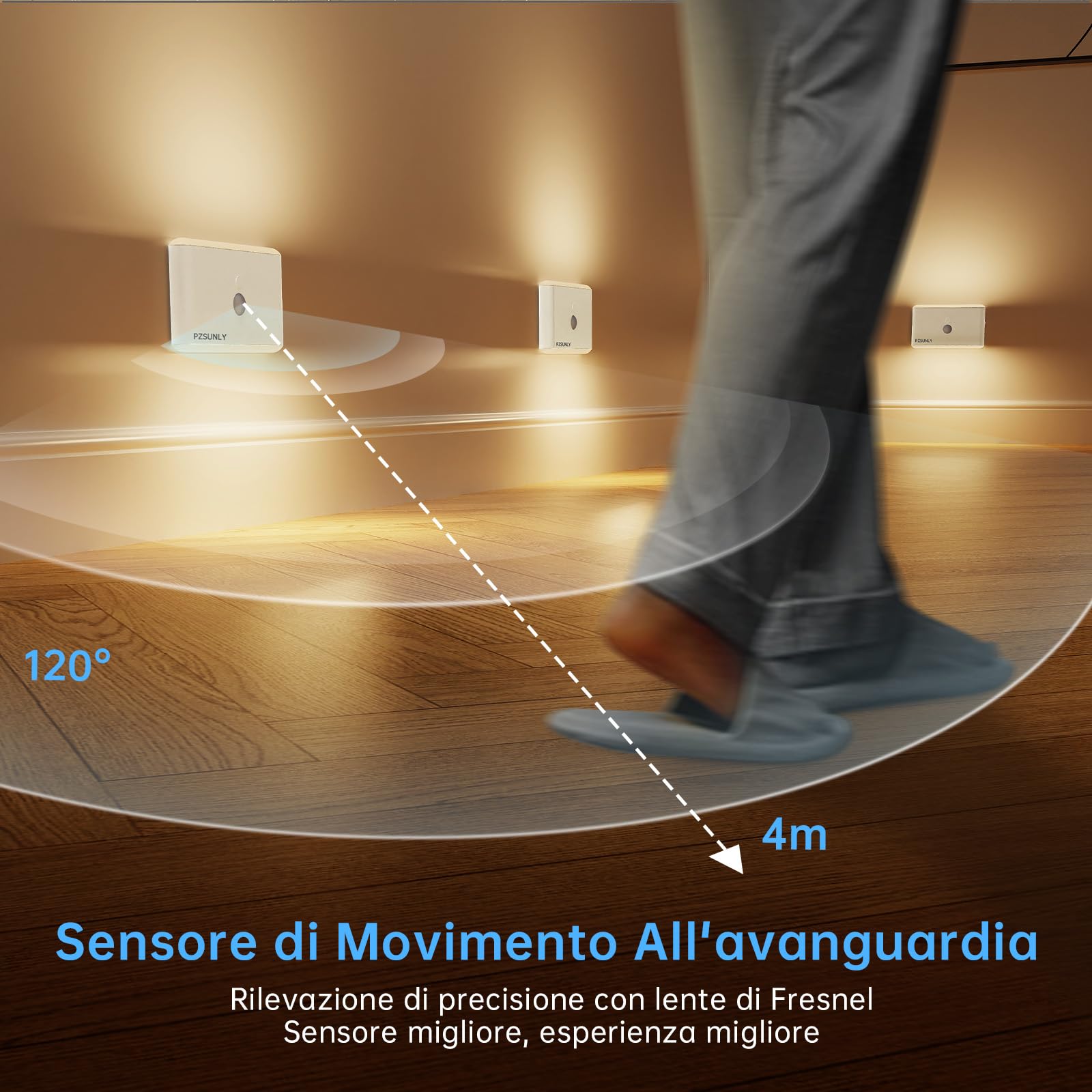 Luce Notturna Sensore Movimento,5 Colori RGB Luci Led Dimmerabile | Luce con Sensore di Movimento da Interno, Ricarica USB, Design Magnetico, Luci Notturne per Scale, Camera da Letto,6 pezzi