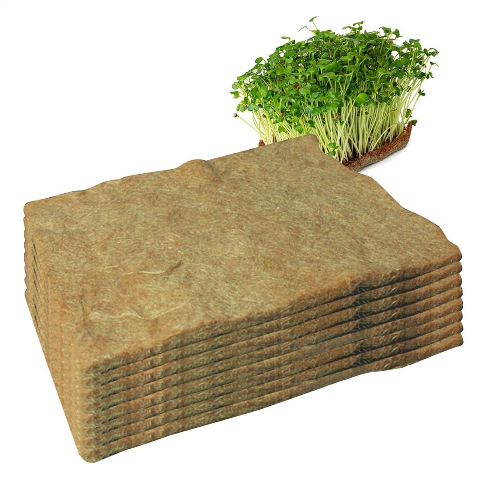 Generisch MicrogreensAnzuchtmatte, 8PCS Hanfmatten für Den Anbau Von Microgreene, Bio Keimmatte Sprossenpads, Hydrokultur Pflanzpads, für Pflanzer Fenster Kasten Blumenkorb Tierische Haustiermatte