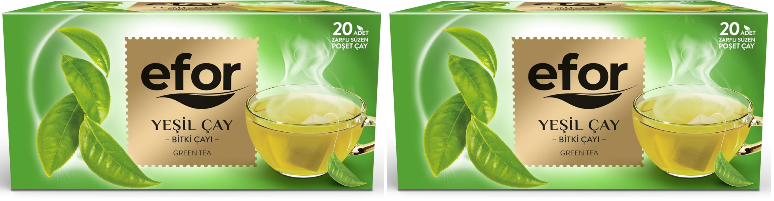Efor Sade Yeşil Bardak Poşet Çay 20x1,75 g 2li paket